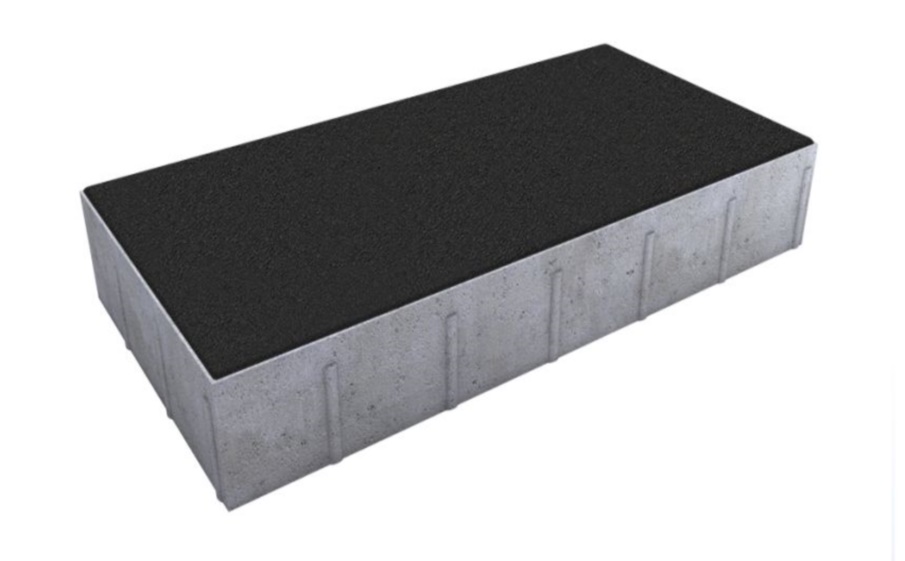 Плитка тротуарная Прямоугольник Б.5.П.6 стандарт гладкий черный, 600*300*60 мм