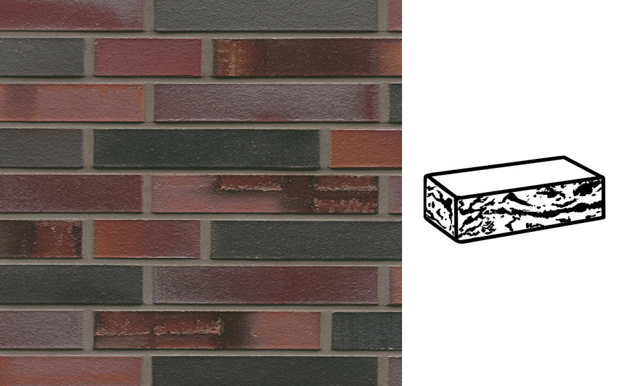 Кирпич клинкерный Muhr 29 S Schwarzblau-bunt Spezial готик, 240*90*40 мм