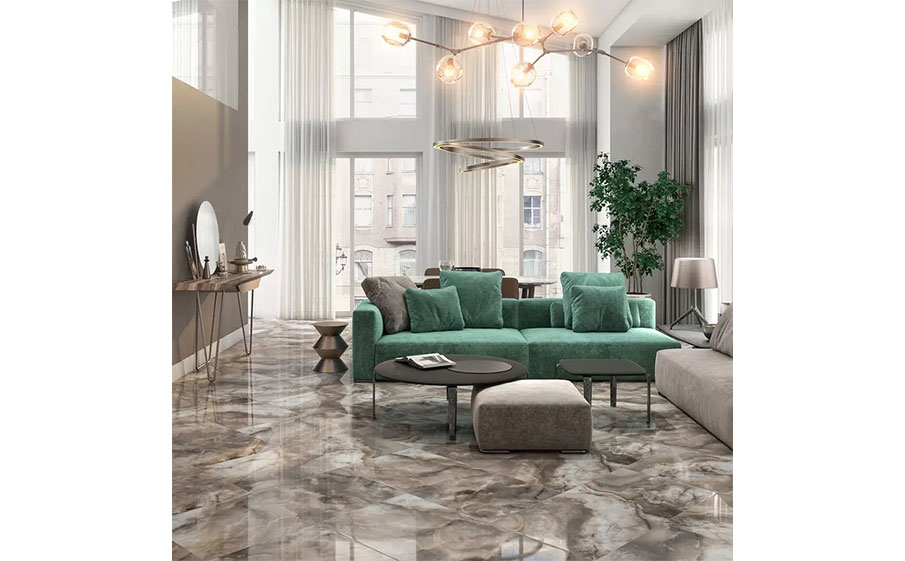 Керамогранит KERAMA MARAZZI Ониче серый лаппатированный обрезной, 1195*600*9 мм