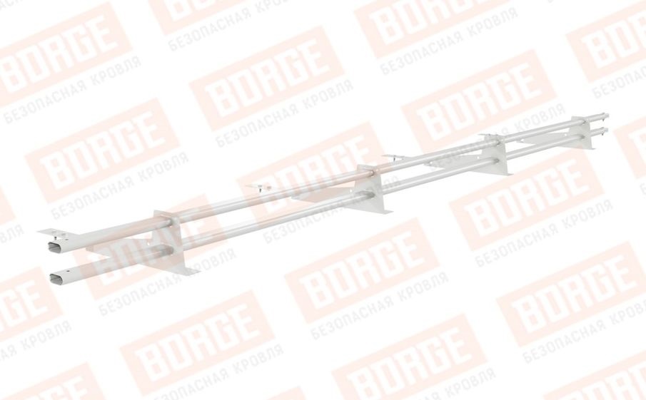 Снегозадержатель трубчатый Borge для кровли из композитной черепицы оцинкованный RAL 9003, 3 м