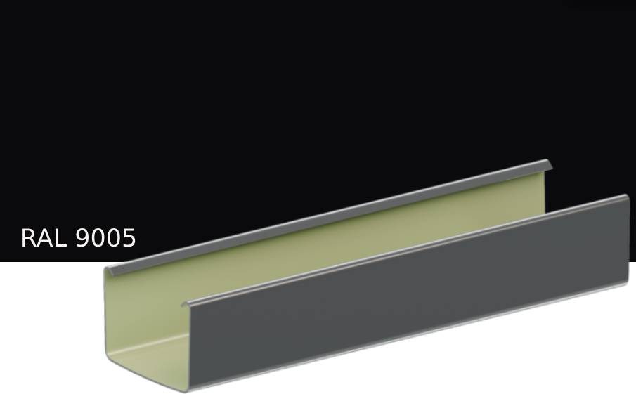 Желоб квадратный KROP PVC Квадрат для системы D 135/80*80 мм, RAL 9005, 4 м