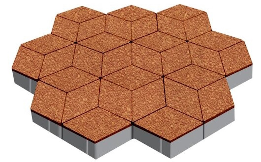 Плитка тротуарная SteinRus Полярная звезда Б.5.Ф.8 Native, оранжевый, 200*200*80 мм