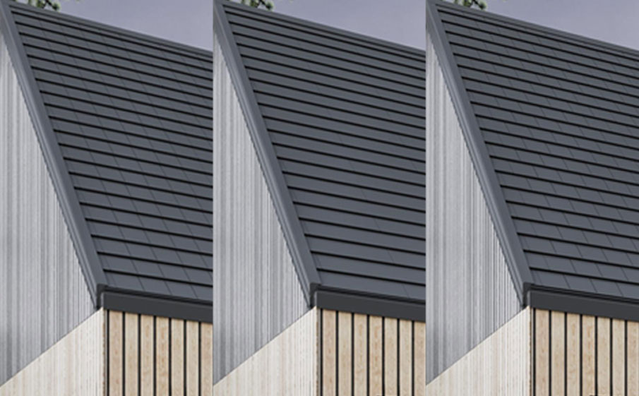 Металлочерепица модульная Ruukki Hyygge, графит RR23