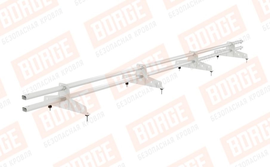 Снегозадержатель трубчатый Borge для кровли из металлочерепицы, профнастила, материалов на основе битума оцинкованный RAL 9003, 3 м