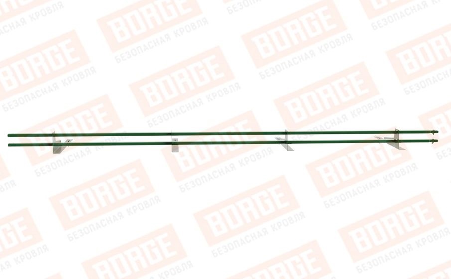 Снегозадержатель трубчатый Borge для гибкой черепицы оцинкованный RAL 6002, 3 м