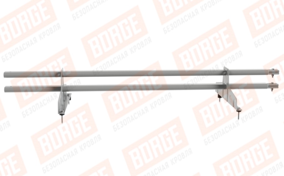 Снегозадержатель трубчатый Borge для кровли из металлочерепицы, профнастила, материалов на основе битума оцинкованный RAL 9006, 1,5 м