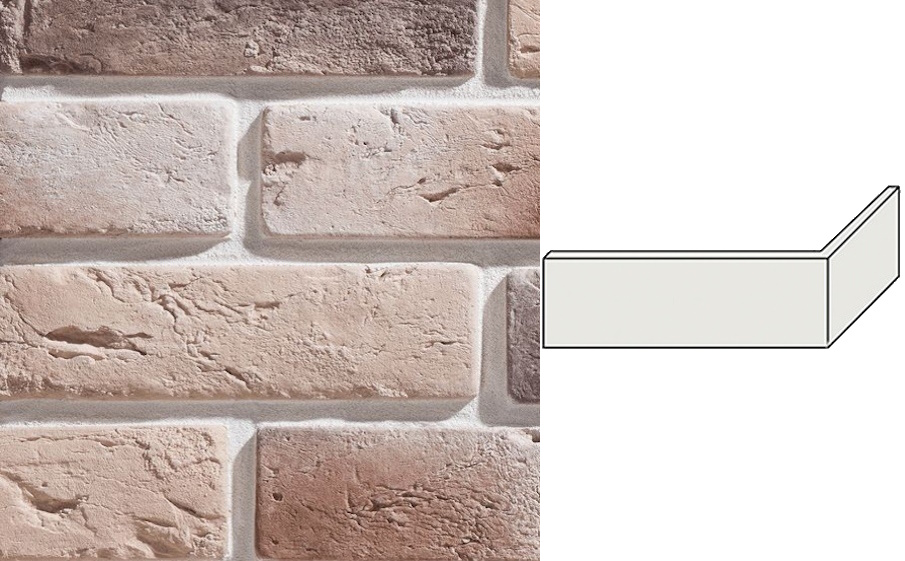 Декоративный кирпич Leonardo Stone угловой элемент Лион 190/90*65*13 мм 333
