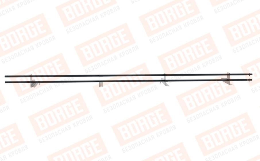 Снегозадержатель трубчатый Borge для черепичной кровли оцинкованный RAL 7016, 3 м