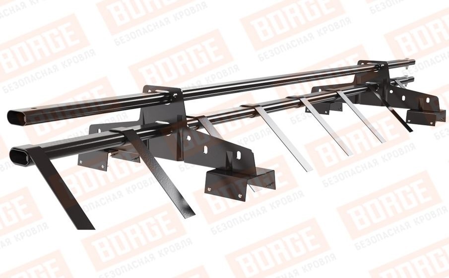 Снегозадержатель трубчатый Borge для профнастила H-114 оцинкованный RAL 8019, 1,5 м