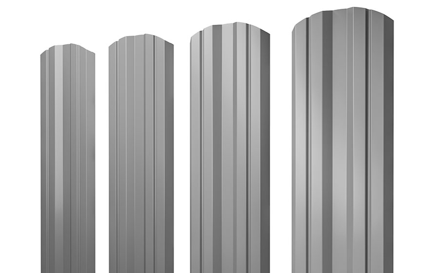 Штакетник Twin фигурный Drap RAL 7004 сигнальный серый