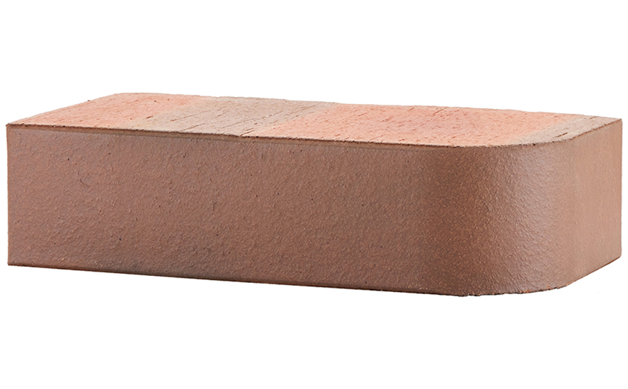 Кирпич облицовочный полнотелый ЛСР, красный флэш, гладкий, R-60 радиусный, 250*120*65 мм