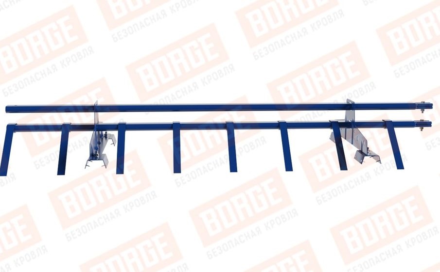 Снегозадержатель трубчатый Borge для профнастила H-60, H-75 оцинкованный RAL 5005, 1,5 м