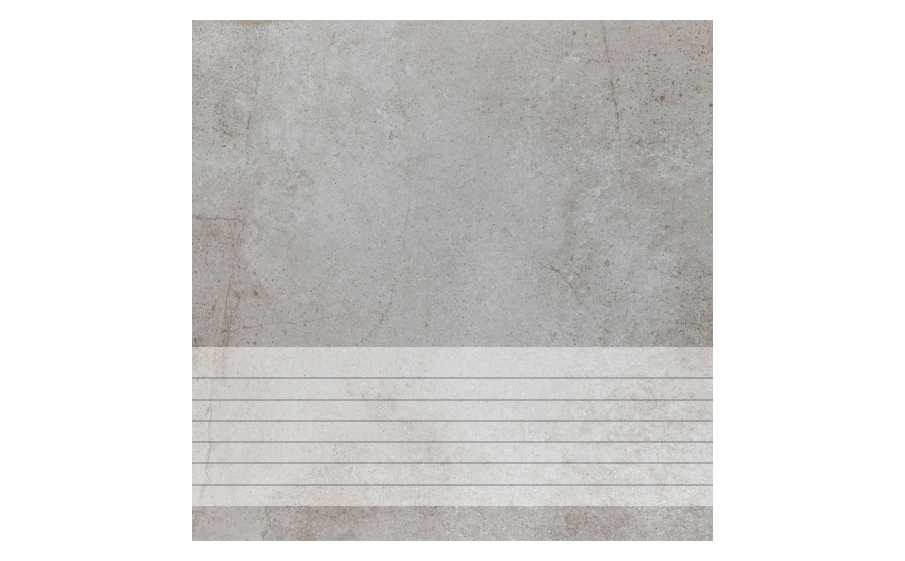 Клинкерная ступень с насечками Stroeher Keraplatte Aera, 705 beton, 300x294x10 мм