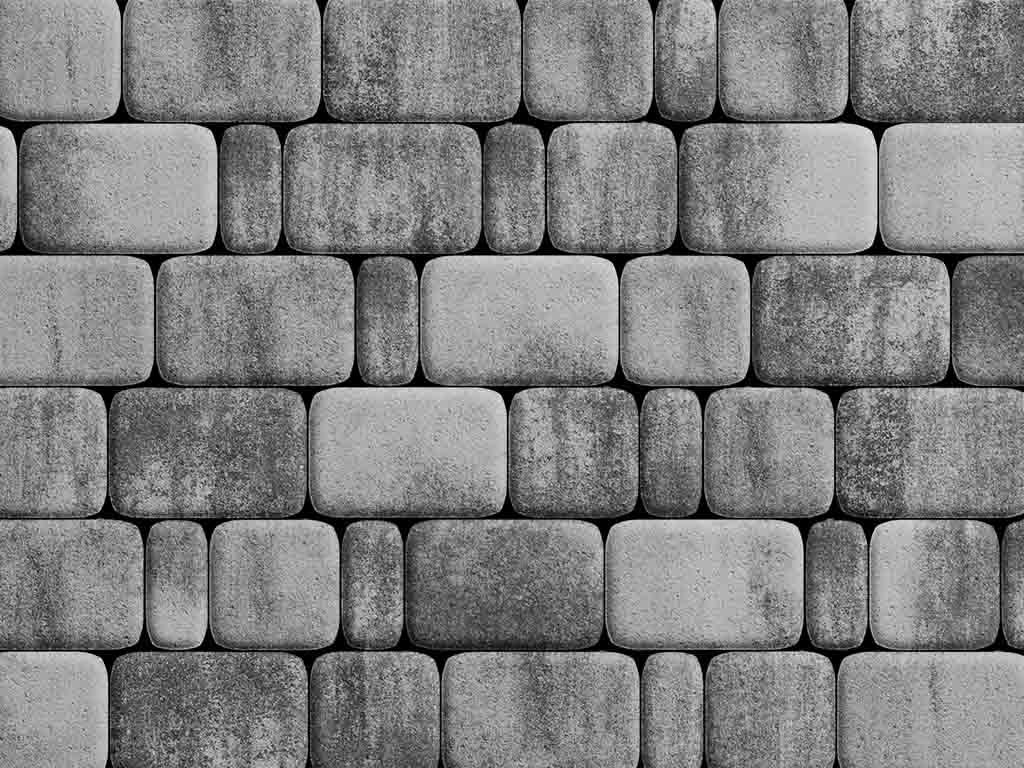 Плитка тротуарная Классико Б.4.КО.6 листопад гладкий антрацит, комплект 3 шт, толщина 60 мм