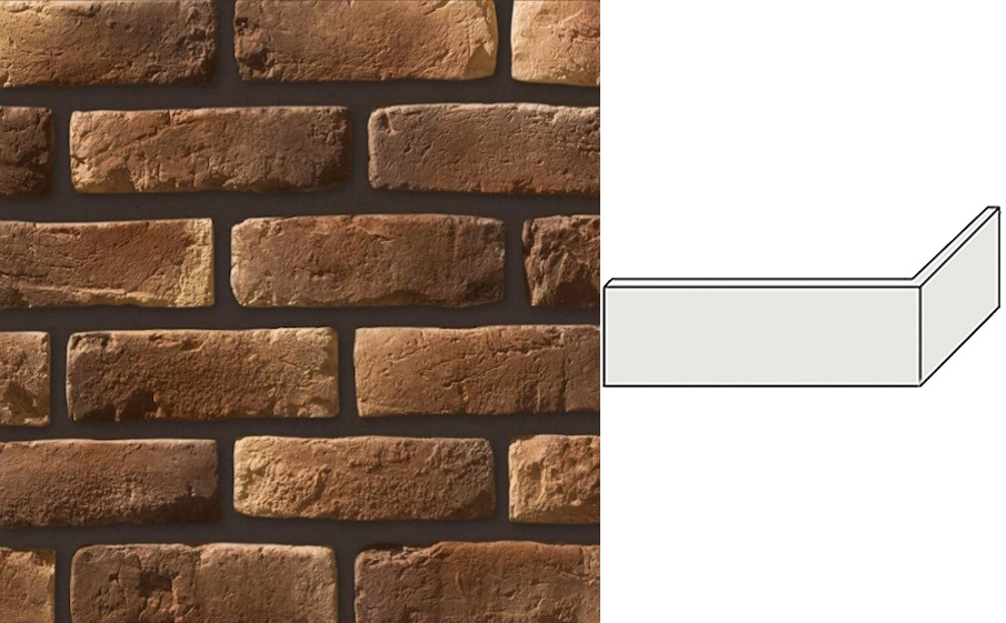 Декоративный кирпич Leonardo Stone угловой элемент Мадрид 245/110*80*19 мм 440