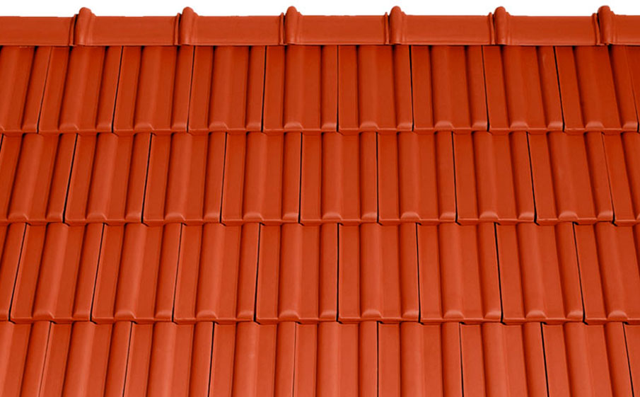 Керамическая черепица рядовая TONDACH Twist red engobe, красный ангоб