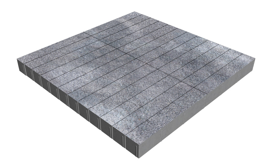 Плитка тротуарная SteinRus Кроссбар Хэви лонг Б.14.П.10, Backwash, Ладога, 600*100*100 мм