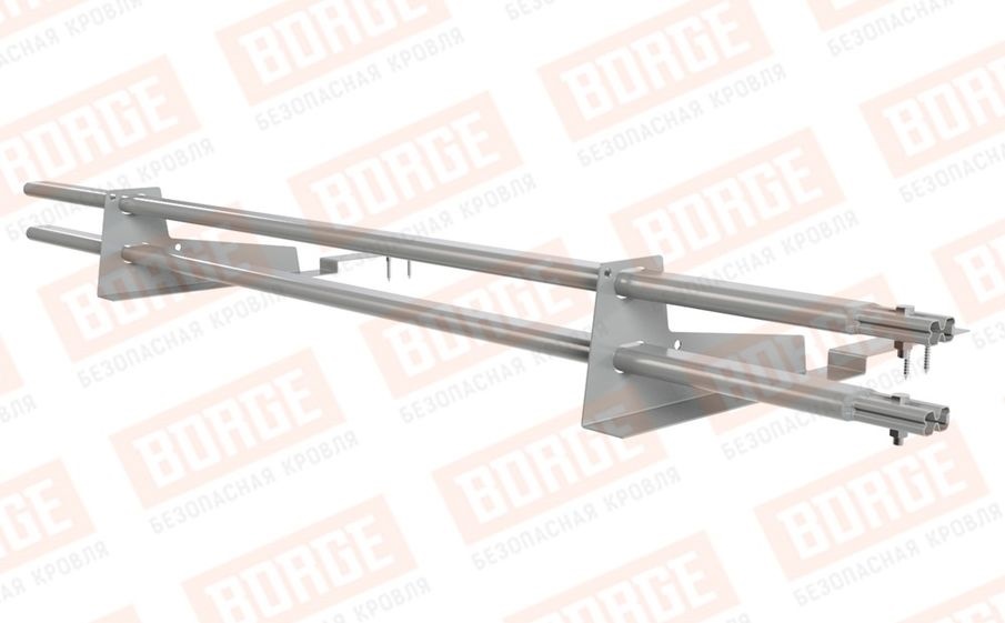 Снегозадержатель трубчатый Borge для кровли из композитной черепицы оцинкованный RAL 9006, 1,5 м