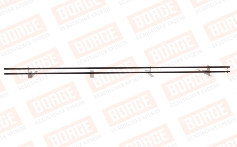 Снегозадержатель трубчатый Borge для гибкой черепицы оцинкованный RAL 8019, 3 м