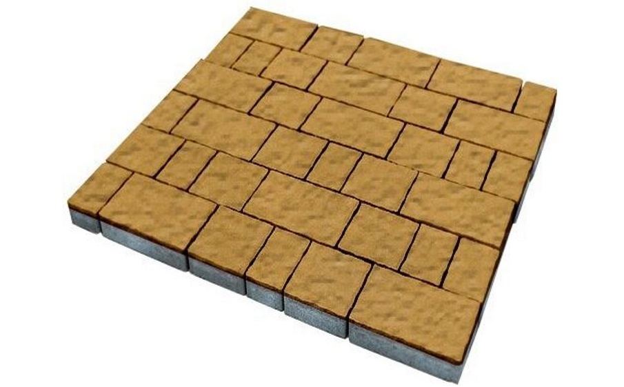 Плитка тротуарная SteinRus Старый город Б.2.Фсм.6, Old-age, желтый, толщина 60 мм