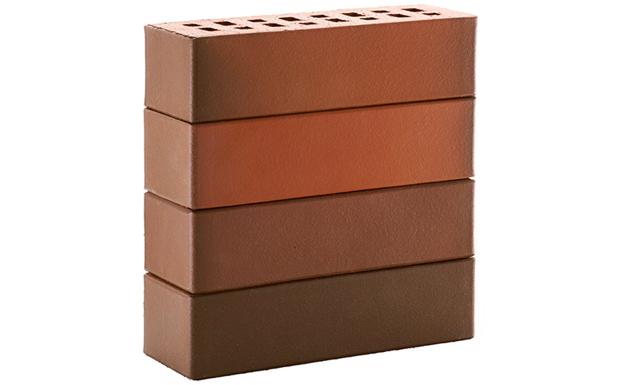 Кирпич клинкерный ЛСР Ноттингем красный флэшинг гладкий, 250*85*65 мм