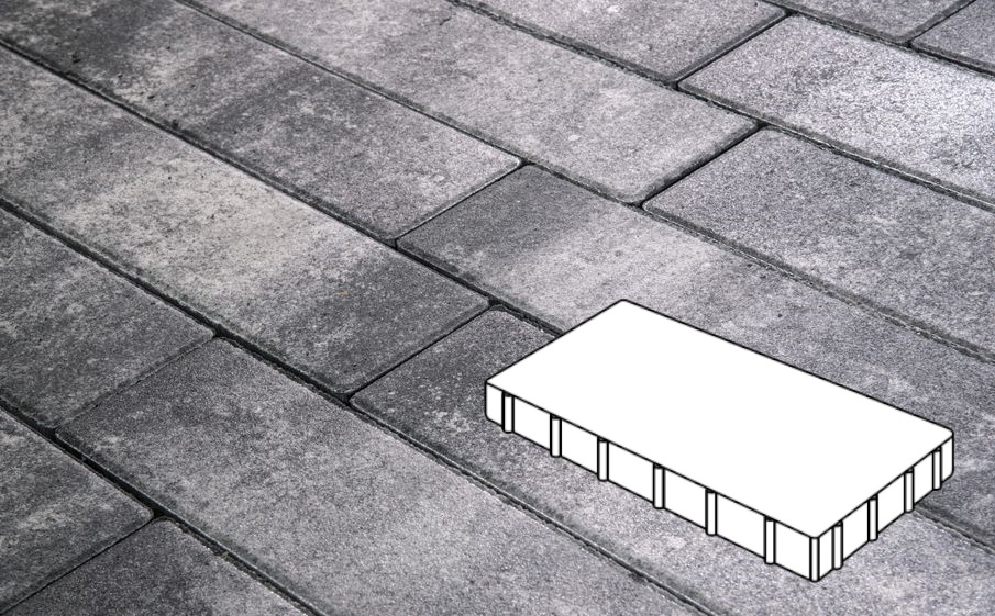 Плитка тротуарная Готика Natur, Плита Б.6.П.8, Скала, 600*300*80 мм