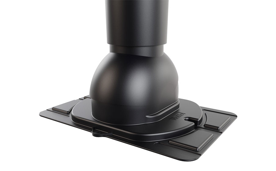 Роторная вентиляция Viotto с универсальным проходным элементом d=110 мм неутепленная, RAL 9005 черный