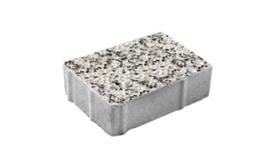 Плитка тротуарная Прямоугольник Б.1.П.8 стоунмикс белый с черным, 300*200*80 мм