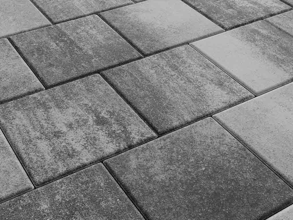 Плитка тротуарная Квадрат Б.1.К.8 листопад гладкий антрацит, 300*300*80 мм 