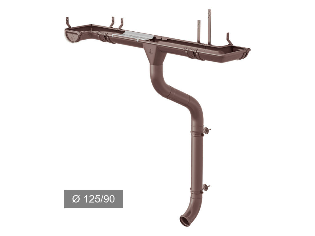 Водосточная система Aquasystem PE dRain 125/90 мм RAL 8017