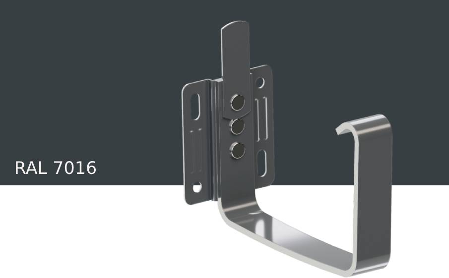 Кронштейн желоба короткий KROP PVC Квадрат с плоским креплением для системы D 135/80*80 мм, RAL 7016