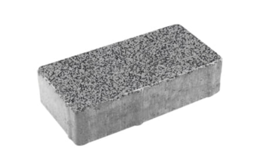 Плитка тротуарная Прямоугольник В.2.П.10 гранит+ серый с черным, 200*100*100 мм