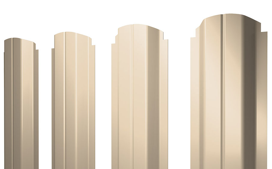 Штакетник П-образный А фигурный Satin RAL 1015 светлая слоновая кость