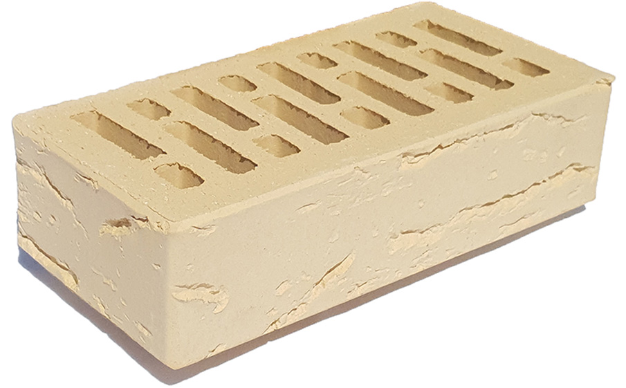 Кирпич облицовочный Строма Слоновая кость кора дуба 250*120*65 мм