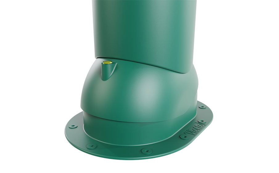 Труба вентиляционная Viotto для готовой мягкой и фальцевой кровли d=125 мм утепленная, RAL 6005 зеленый