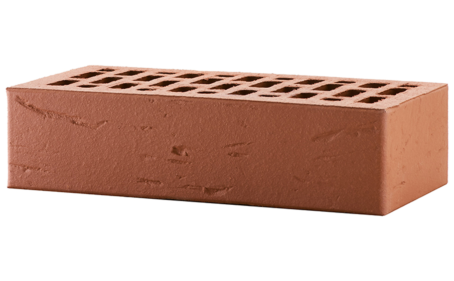Кирпич облицовочный ЛСР темно-красный рустик, утолщенные стенки, М175, 250*120*65 мм