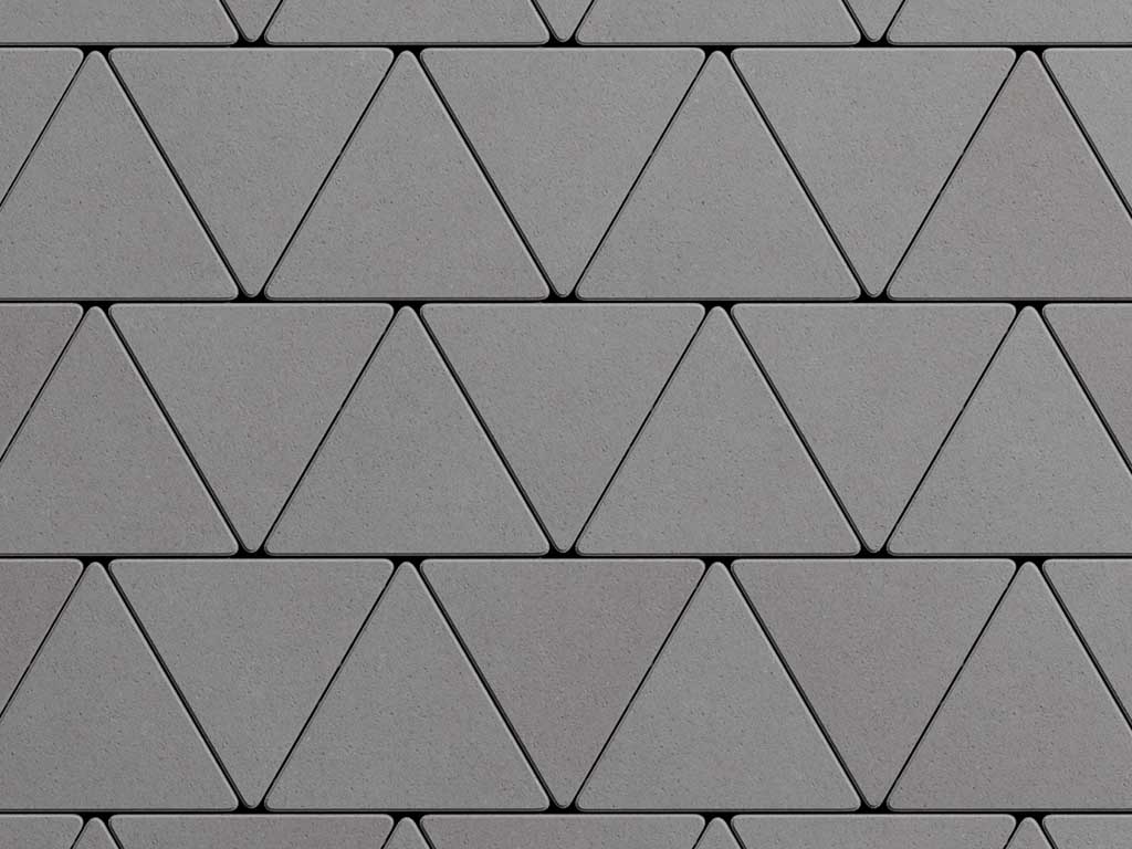 Плитка тротуарная Треугольник Б.1.ТГ.8 стандарт гладкий серый, 355*355*355*80 мм