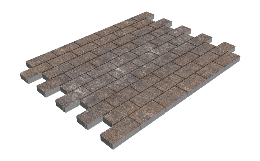 Плитка тротуарная SteinRus Прямоугольник А.6.П.4, гладкая, Сепия, 200*100*40 мм