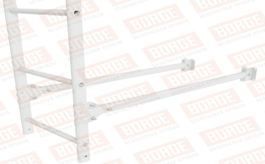 Лестница фасадная Borge (верхняя секция) оцинкованная RAL 9003, 2,7 м