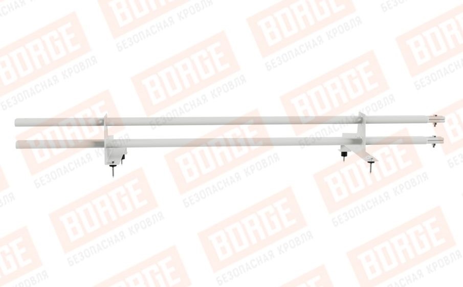 Снегозадержатель трубчатый Borge для металлочерепицы с высокой ступенькой 350 мм оцинкованный RAL 9003, 1,5 м