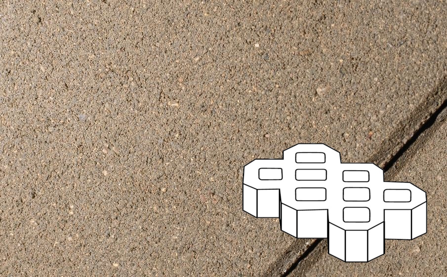 Плитка тротуарная Готика Profi, Экопарковка Б.6.ГР.10, желтый, частичный прокрас, с/ц, 600*400*100 мм