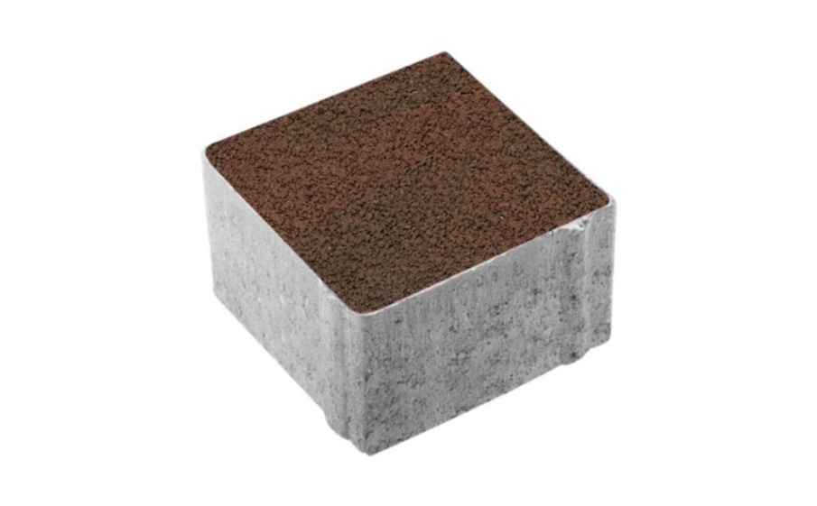 Плитка тротуарная Квадрат А.3.К.4 листопад гранит клинкер, 100*100*40 мм