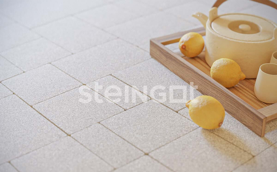 Плитка тротуарная Steingot Моноцвет, Бавария, белый, толщина 60 мм