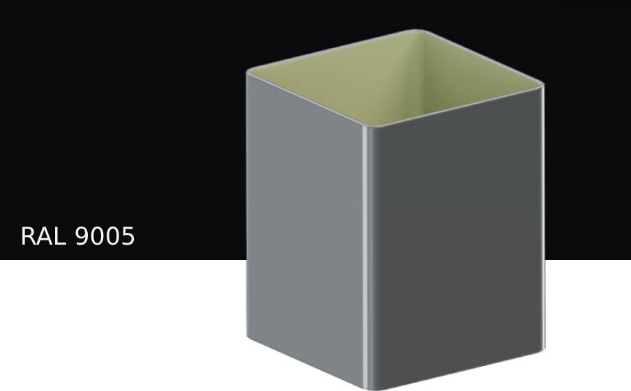 Труба KROP PVC Квадрат для системы D 135/80*80 мм, RAL 9005, 3 м