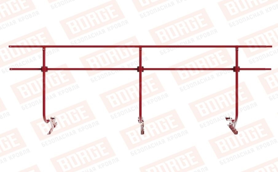 Кровельное ограждение Borge для фальцевой кровли оцинкованное RAL 3003, 300*90 см