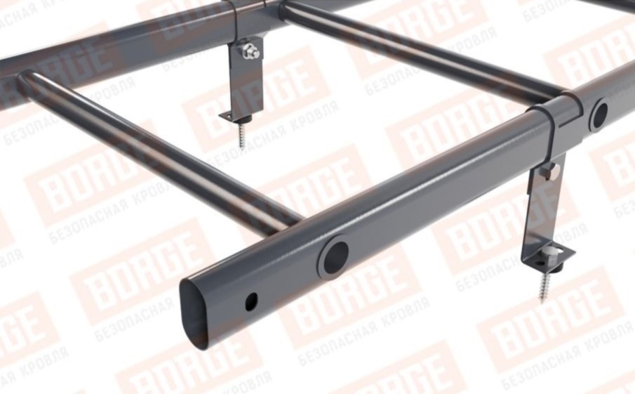 Лестница кровельная Borge для металлочерепицы, профнастила, композитной черепицы, материалов на основе битума оцинкованная RAL 7024, 1,8 м