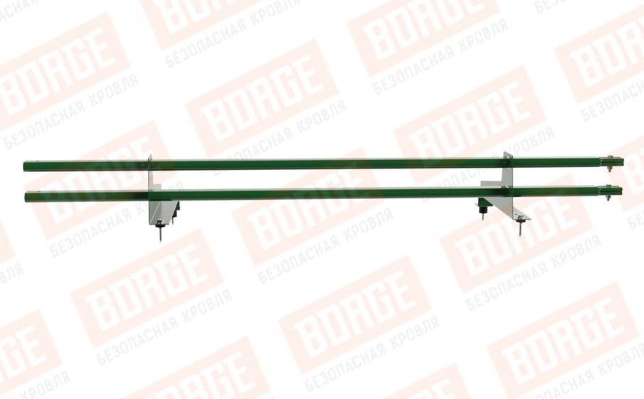 Снегозадержатель трубчатый Borge для металлочерепицы с высокой ступенькой 350 мм оцинкованный RAL 6002, 1,5 м