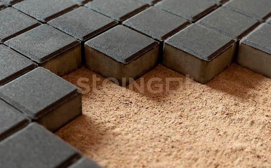 Плитка тротуарная Steingot Моноцвет, Квадрат, черный, 100*100*60 мм
