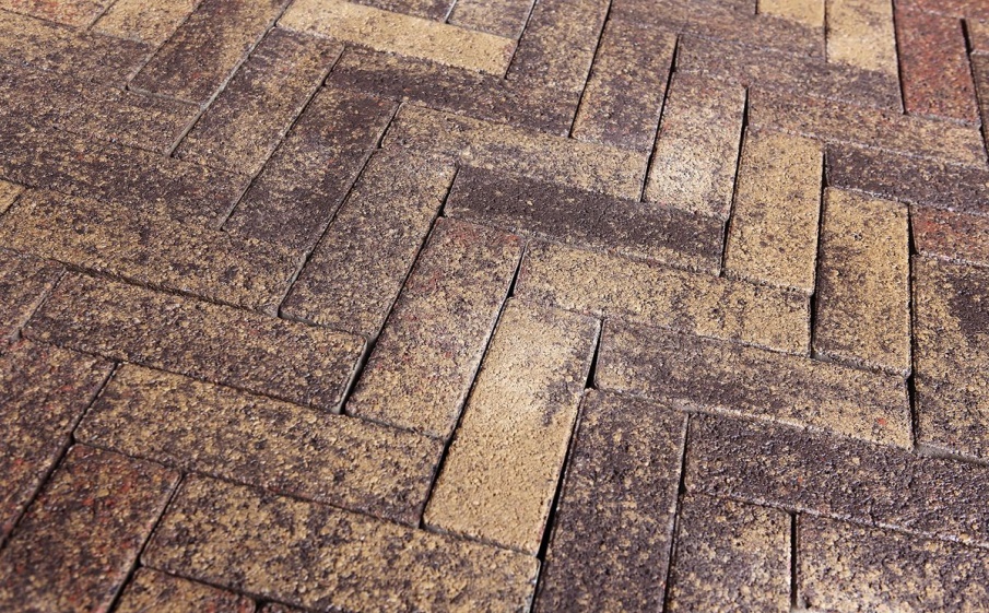 Плитка тротуарная Паркет Б.9.Псм.8 листопад гранит арабская ночь, комплект 4 шт, толщина 80 мм