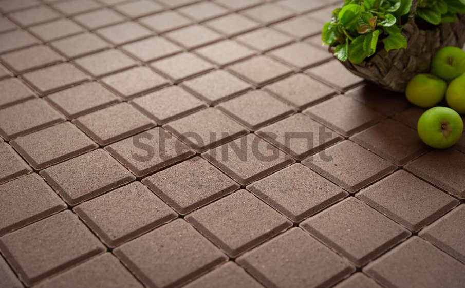 Плитка тротуарная Steingot Моноцвет, Квадрат, темно-коричневый, 300*300*60 мм